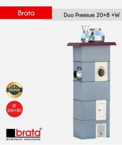 komin wielofunkcyjny ceramiczno-stalowy Brata Duo Premium 20+8+W