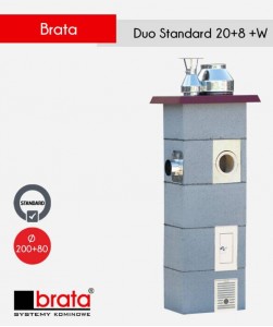 Brata Duo Standard 20+8+W kominy ceramiczno-stalowy wielofunkcyjne od Braty