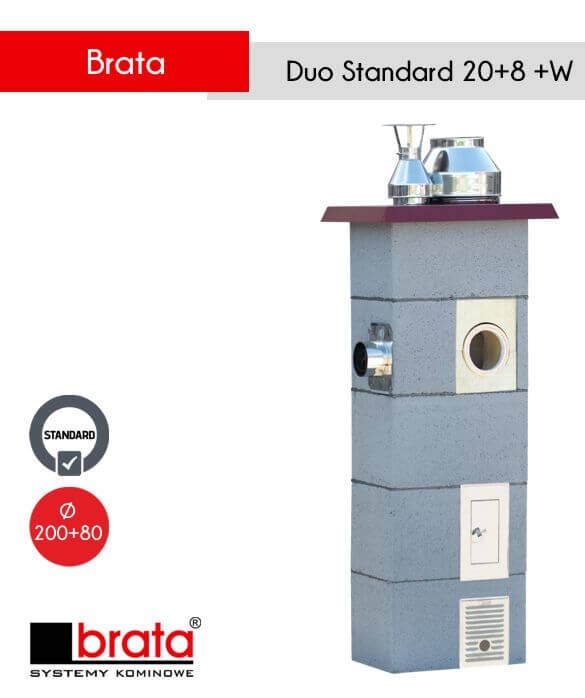 Brata Duo Standard 20+8+W kominy ceramiczno-stalowy wielofunkcyjne od Braty
