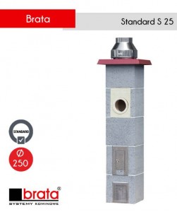 Brata Standard  250 komin ceramiczny na paliwa stałe polecany do kotłów o dużej mocy
