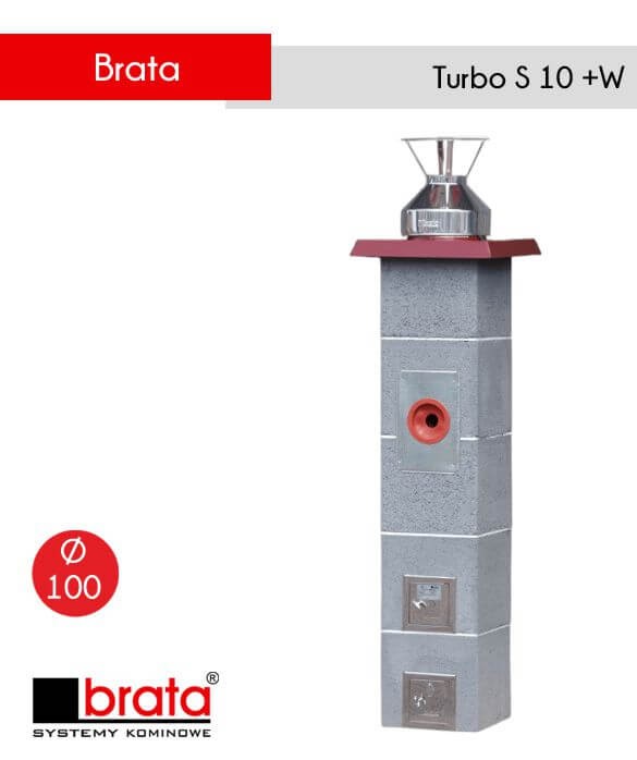 Brata Turbo 100+W komin ceramiczny do kotłów kondensacyjnych na gaz z pojedynczą wentylacją