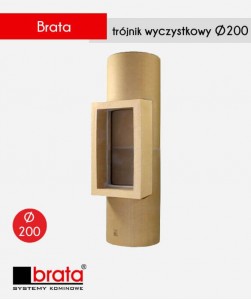 Trójnik kominowy wyczystkowy (ceramiczny)  fi 200 Brata