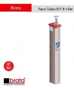Tani stalowy komin do gazu marki Brata - Ferro Turbo fi 80 + wentylacje.