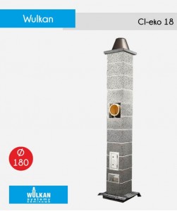 Komin Wulkan CI-EKO do wszystkich paliw średnica 180 mm ocieplony Icopal