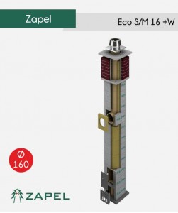 System kominowy Zapel Eco S i Zapel Eco M 160+W uniwersalny komin ceramiczny z pojedynczą wentylacją