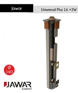 Ceramiczny komin uniwersalny do wszystkich paliw Jawar Uniwersal Plus fi 160 z podwójna wentylacją