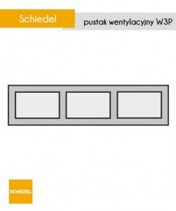Komin wentylacyjny Schiedel - pustak wentylacyjny potrójny W3P poziomy - pustak 3-komorowy
