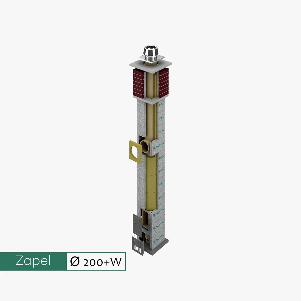 GT Zapel ECO S/M 200+W komin ceramiczny - uniwersalny z pojedynczą wentylacją