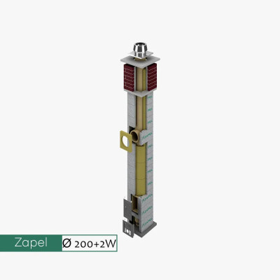 GT Zapel ECO S i M 200+2W uniwersalny komin z ociepleniem i podwójną wentylacją - ceramika